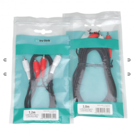 AV:Link 112.048UK Two RCA Plugs to Two RCA Plugs Lead - 1.2m