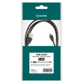 AV:Link 113.001UK USB 2.0 Type A Plug to Micro USB Type B Plug 5pin Lead - 1.5m
