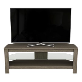 Techlife CA115GREX Calibre 1.15m Grey Wood Effect TV Stand with Glass Shelf