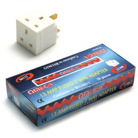 Omega 21100 13amp 2 Way Mains Adaptor – Box of 10