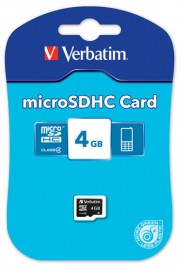 Verbatim 44002 4GB mSD Micro SD Card Class 4