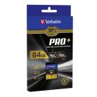 Verbatim ProPlus SDHC Memory Card, 49197 64GB, 600X, UHS-1, U3 Class 10