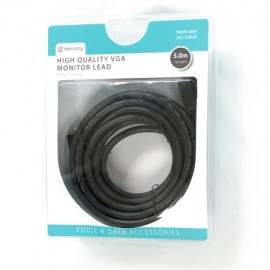 Mercury 507.120UK HQ VGA Lead Male/Male 5m Black Retail Blister