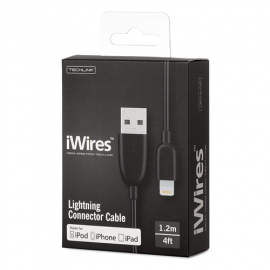 Techlink 528780 iWires USB 2.0 Plug to Lightning Connector Cable 1.2m - Black