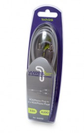 Techlink 645003 Wires1st RCA/Phono Plug to 2 x RCA/Phono Plugs - 3m