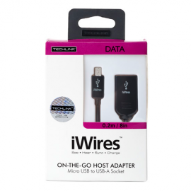 Techlink 710240 iWires On-The-Go USB 5-pin Mini Plug to USB 2 Socket