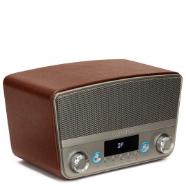AIWA BSTU-750BR Vintage 50w RMS BT Multimedia Home Speaker - Brown