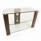 Vision TV Stand in Walnut with 3 Clear Glass Shelves 800mm