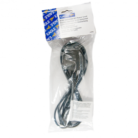 Electrovision 3A Fig of 8 UK Black Mains Lead - 1m (1m - 10m lengths available)