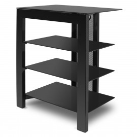 De Conti ARCAXL Large 4 Shelf Hi-Fi Stand in Black (500mm Shelf Depth)