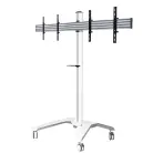 B-Tech BT8514/WW V2 Twin Screen VC Trolley with Webcam Shelf for 39-46" Displays, White