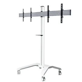 B-Tech BT8514/WW V2 Twin Screen VC Trolley with Webcam Shelf for 39-46" Displays, White