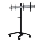 B-Tech BT8514/BB V2 Twin Screen VC Trolley with Webcam Shelf for 39-46" Displays, Black