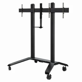 B-Tech BT8516B V2 Universal Twin Screen VC Trolley for 56"-65" Screen Sizes, Black