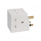 Red/Grey 3 Way 13A Fused Adaptor