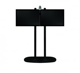 B-Tech Twin Screen VC Floor Stand with Camera Shelf - Medium
