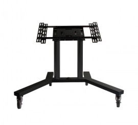 B-Tech Low Level Flat Screen Trolley - Black with Black Poles