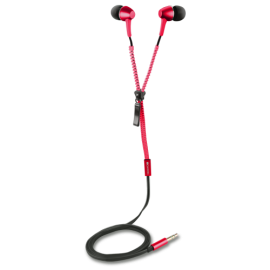 Canyon TEP1R Zipper Cable Earphones (Red)