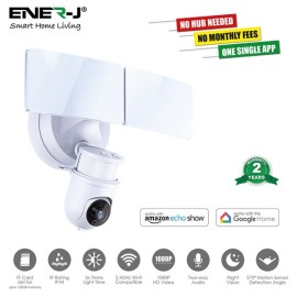 ENER-J SHA5293 Smart WiFi LED Floodlight Security Camera System 1080P - White