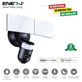 ENER-J SHA5294 Smart WiFi LED Floodlight Security Camera System 1080P - Black