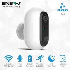 ENER-J SHA5319 Smart Wireless 1080P Battery Camera With 2 Pcs 18650 Battery