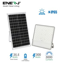 ENER-J E193 300W  LED Floodlight with Solar Panel IP65 & Remote Control