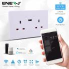 ENER-J SHA5302 Smart Wifi Double Socket with USB in White