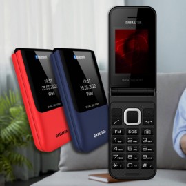 AIWA Multifuction Flip Phone with Camera, FM Radio & Games - Black, Blue or Red