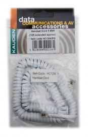 HC12W/PG Handset Cord White 3.65m