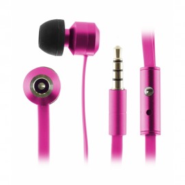 KitSound Ribbon Flat Cable Earphones with Mic - Pink