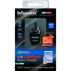Infapower P029 Qualcomm 2.0 USB Intelligent Mains Charger 2400mA