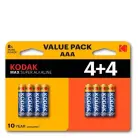 KODAK MAX Super Alkaline Batteries AAA 4+4 Free