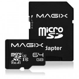 MAGIX 4K Series 64GB U1 MicroSD Card + SD Adapter Class10 V30