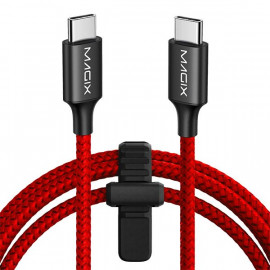 MAGIX 2m 60W USB C to USB C Braided Charging Cable | Red