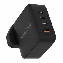 MAGIX 140W 4-Port Plug, GaN Charger PD Power Delivery - UK Plug | Black