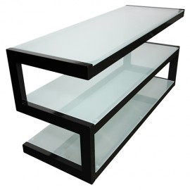 Norstone ESSE AV Furniture/Black/Frosted Glass
