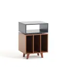 Norstone Stockholm 700 Turntable and Vinyl Storage Stand - Black Walnut