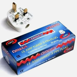 Omega 21051 13A Plug Supplied in Countertop Display Box (20 Pieces)
