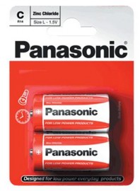 Panasonic PANAR14RB2 C Zinc Batteries 2 Pack