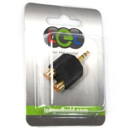 PL140 3.5mm Stereo Jack Plug to 2 x Phono Sockets Adaptor (Gold)