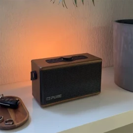 PURE Classic Aura - Ambient Portable Bluetooth Speaker - Coffee Brown/Walnut