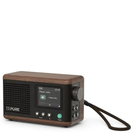 PURE Classic Mini Portable Digital Radio - Coffee Black/Walnut