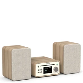 PURE Classic Stereo Mini Micro Stereo System - Cotton White/Oak