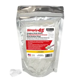 Simply45 S45-B003 Shielded External Ground Strain Reliefs–100 pc/Resealable Bag