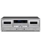 TEAC W-1200 Twin Cassette Deck with Microphone Mixing & USB - Silver