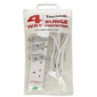 Tacima TX402 Four-Way Surge Protector with 2m or 5m Cable