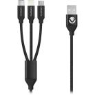 Volkano VK-20111-BK Weave Series Braided 3-in-1 Cable