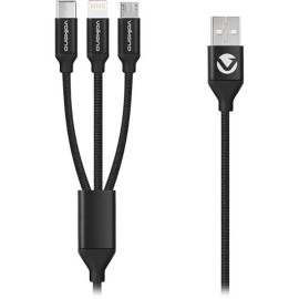 Volkano VK-20111-BK Weave Series Braided 3-in-1 Cable