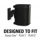 Sanus Sonos Speaker Wall Mount for ONE, Play:1 & Play:3 - Black