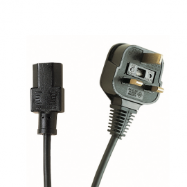 Electrovision 5A 3 Pin UK to IEC Black Mains Lead - 2m (2m - 5m lengths available)